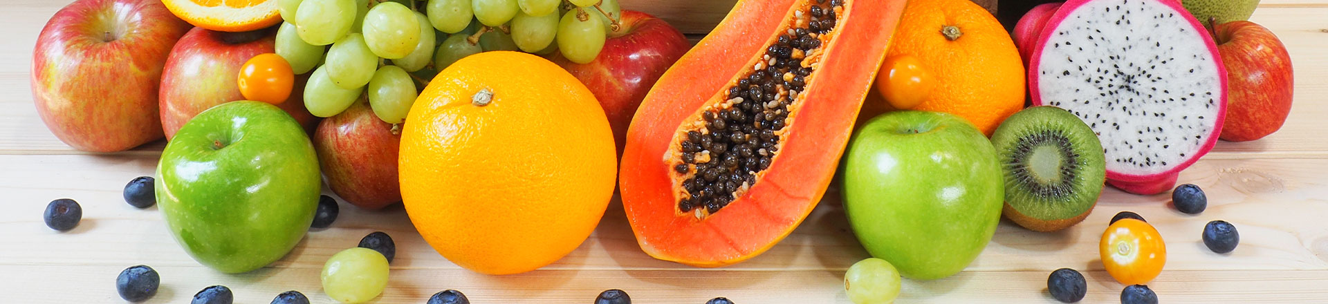 Elegant Wheel Fresh Fruits and Vegetables Banner